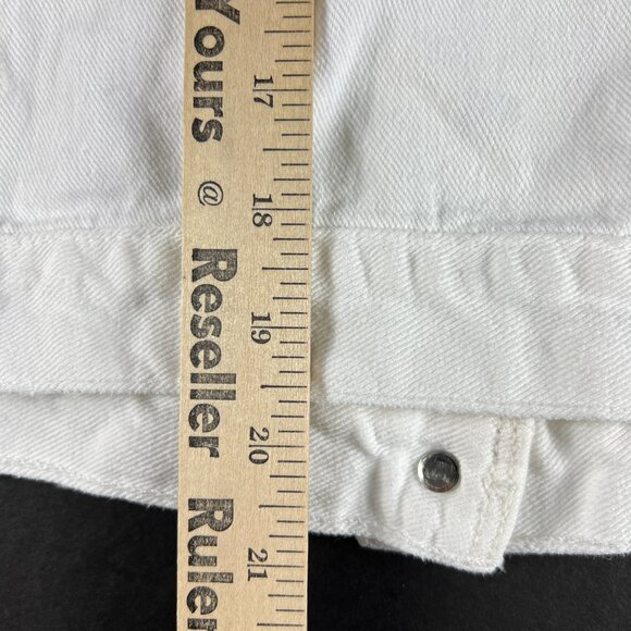 Y2K Levi's Trucker Jean Jacket Women's Junior's Large White Distressed Denim - Picture 14 of 16